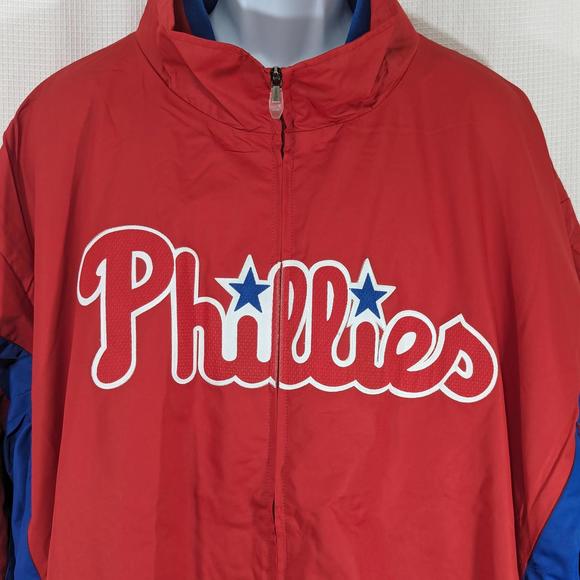 NWOT! PHILADELPHIA PHILLIES! MAJESTIC BASEBALL NYLON, THERMAL LINED JACKET!SZ 6X - Picture 4 of 10